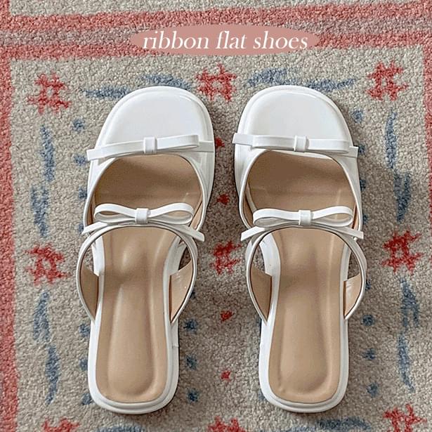 Product image for Ribbon strap flat slippers shoes