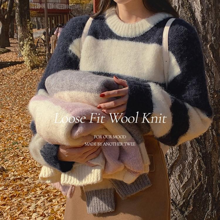 Product image for Fawcett Wool Striped Loose-fit Knitwear