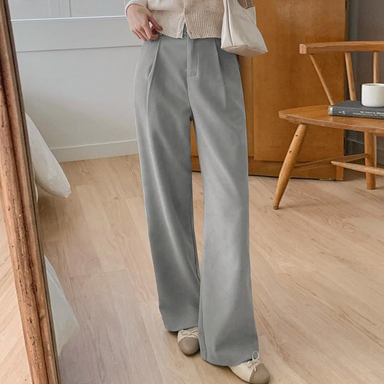 Product image for Fleece-lined wide slacks