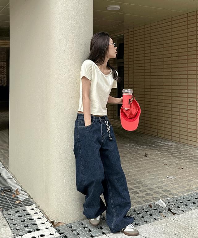 Product image for Prefer Back Visor Cotton Wide Pants