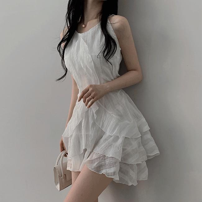 Product image for -5kg slim item/vacation look] Lowville A-line cancan frill bustier Sleeveless mini Dress [vacation look/innocent item (Delayed delivery)